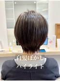 白髪/イメチェン/ホワイトブロンド/外ハネボブ/美髪/守谷
