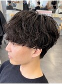 渋谷メンズマッシュウルフカット緩めシャドウパーマ波巻きパーマ