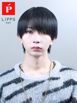 リップス 天神(LIPPS) ツーブロック韓国ラウンドマッシュウルフグレーブラックカラー