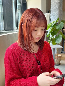 ロカリタ キョウト 河原町三条店(ROCAReTA kyoto) ブリーチ履歴有：オレンジブラウン