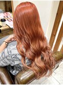 オレンジカラーオレンジヘアー秋ヘアー秋カラーオレンジベージュ