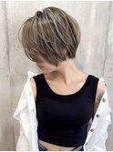 ショートボブ/ハイライト