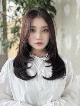 ロビー 表参道(ROBBY) ミディアムレイヤーカット/30代40代50代/顔周りカットくびれヘア