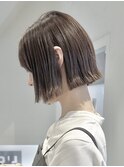 似合わせカット/ブリーチなしカラー/似合わせボブ/ベージュ
