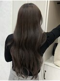 透明感カラー 暗髪 アッシュブラウン オリーブブラウン