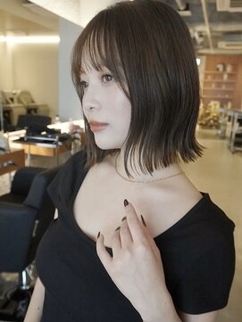 POCKET郡山安積店 ショートカットレイヤーカット髪質改善縮毛矯正【4月1日OPEN予定】 結べるボブ×インナーカラー