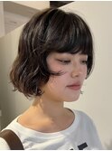 パーマボブパーマミディアムパーマドライパーマ韓国風ボブ