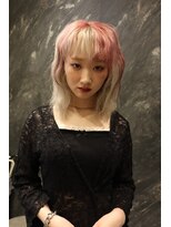 アンブル リュクス 池袋(amble luxe)&nbsp;ランダムピンクホワイト×デザインウルフミディ