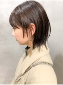 ウザバング、ウルフカット、アッシュブラウン、前髪