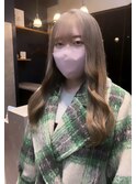 韓国風ロングヘアトリプルカラーハイトーンブリーチミルクティー
