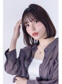 黒髪/グレーベージュ/レイヤーロング/前髪パーマ/高円寺