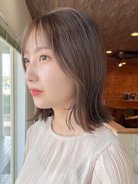 ミルヘアデザイン(mil hair design) ミルクティーベージュレイヤーインナーカラーグレージュカラー