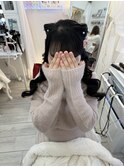 猫耳ウェーブ巻き