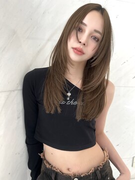 サイン 表参道(SIGN) 韓国ヘアーハッシュカットレイヤーカットグレージュブリーチ無し