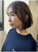 【 丸み上品ボブ × アッシュブラウンベージュ 】浅野美紀