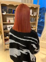 オブジェ シエル(obje't ciel)&nbsp;【obje’t ciel】オレンジカラー×切りっぱなしヘア【暮石　唯】