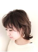 小顔バング×エアリー質感ボブ　