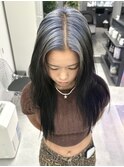 【ルーツカラー】ブルーシルバー×ブラック