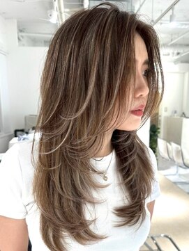 ヘアーサロングランデ(HAIR SALON GRANDE) ハイライトカラーミルクティーベージュレイヤーカット