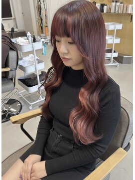 「韓国風“女神カグマ”ヘア：ローズブラウン」