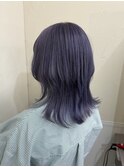 寒色ラベンダーカラー×ウルフカット
