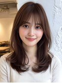 レイヤー 顔周りカット 似合わせカット ブラウン 透明感カラー