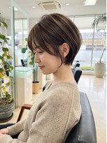 フォルテ 榛原パームス店&nbsp;ミルクティーベージュ/レイヤーボブ/韓国巻き/顔周りカット