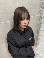 アンジェリカラボ 梅田店(ANGELICA LABO)&nbsp;あざと可愛い♪垢抜け小顔ミディアムレイヤー×透明感オリーブ