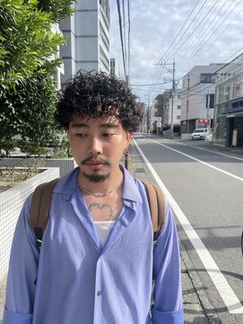 メリケンバーバーショップ フクオカ(MERICAN BARBERSHOP FUK) メンズカットニュアンスカーリーパーマショート