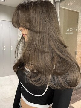 サイン 表参道(SIGN) ザクザクレイヤーカット巻き方簡単ミディアム ロング韓国表参道