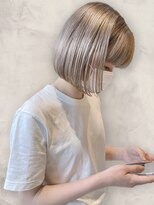 エメバイサワ(Aimer by sawa)&nbsp;透明感カラー★ダブルカラーブリーチミルクティーブロンド