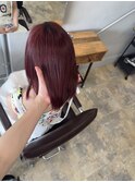 ワインレッドカラーと髪質改善トリートメント