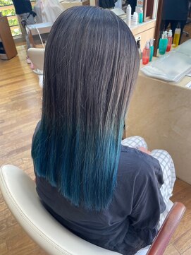 イーストハムヘッドショップ(EAST HAM head shop) 裾カラー/ブルーカラー/シアーブラウン