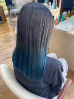 イーストハムヘッドショップ(EAST HAM head shop) 裾カラー/ブルーカラー/シアーブラウン