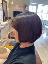 ハピエル ヘアークルー(HAPPYEL hair crew)&nbsp;20代30代大人可愛い小顔ショートボブ前下がりショート暗色