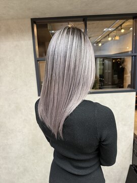 サニー 渋谷(SUNNY) バレイヤージュ、ハイライト、レイヤーロング、グレーベージュ