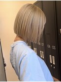 韓国切りっぱなしボブ前髪カット髪質改善ダブルカラー銀座