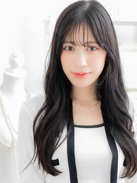 カバーヘア ブリス 志木南口駅前店(COVER HAIR bliss) ダークアッシュ/韓国巻き/黒髪ロングレイヤー/シースルーバングg