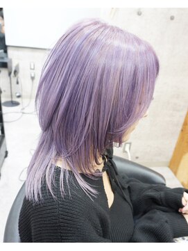ヘアテリア リュウ 大塚(hair teria ryu) フルブリーチ/ペールパープル/ミディアムウルフ