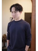 メンズセンターパートカルマパーマ韓国ヘアカルマヘア眉毛カット