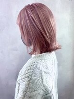 アイティーバイアルバム 八王子店(IT by ALBUM)&nbsp;ピンクボブ_Aラインボブかきあげロングマロンベージュ_ba321762