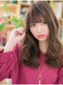 ★キャラメルベージュ韓国風抜け感小顔ロング20代30代40代★8