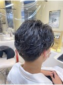 ツーブロ簡単セットニュアンスパーマ【刈り上げ×ビジカジ】