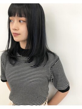 トゥーリ 薬院店(tuuli) tuuli miyu ブルーブラックハイライトヘア/20代30代40代50代