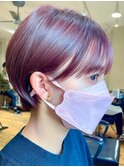［岩井style］20代30代40代ピンクブラウンショートヘア