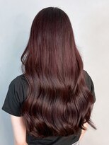 アイティーバイアルバム 八王子店(IT by ALBUM) ワインレッドロング_グレージュカラーボブウルフ_ba417571