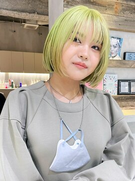 アルバム 渋谷パルコ(ALBUM) ミントベージュボブ_チェリーブラウンフェミニンロング_ba397332