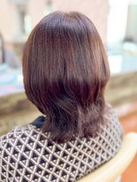 アークスヘアー&nbsp;モカべージュ前下がりミディアムツヤ感ボブウルフレイヤーカット