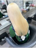 #ホワイトブロンド#抜きっぱなし#艶髪ロング