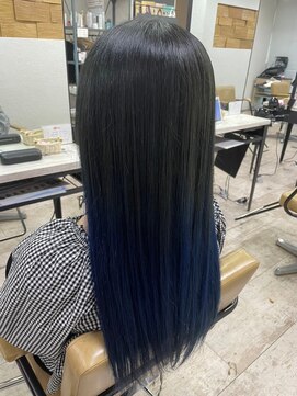 アジールヘア 所沢プロペ通り店(agir hair) イメチェングラデーションカラーネイビー練馬所沢ひばりヶ丘